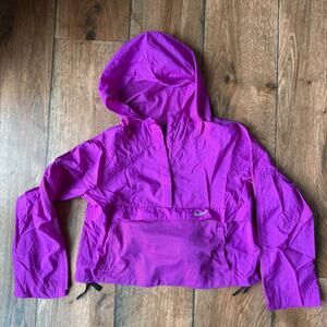 Nike Girls Vivid Purple Packable Jacket Size Large Lightweight Hooded Fanny Pack